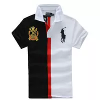 2013 polo ralph lauren t-shirt high neck hommes respirant cotton italy pl1023 black white